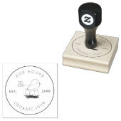 Farmhouse Style Egg Carton Stamp Family Business Rubberstempel (Gestempeld)