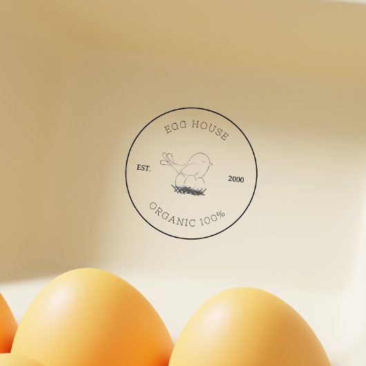 Farmhouse Style Egg Carton Stamp Family Business Rubberstempel