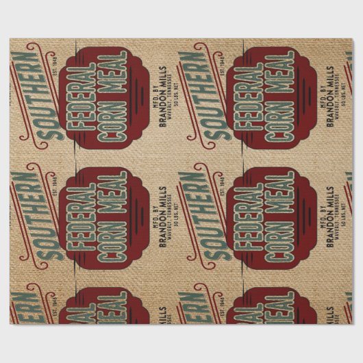 Farmhouse Style Grain Sack-ontwerp Cadeaupapier (Vlak)