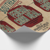 Farmhouse Style Grain Sack-ontwerp Cadeaupapier (Hoek)