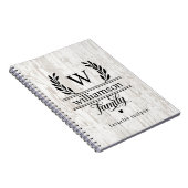 Farmhouse Style Laurel Monogram Familienaam Recipe Notitieboek (Rechterzijde)
