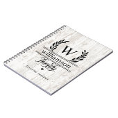 Farmhouse Style Laurel Monogram Familienaam Recipe Notitieboek (Linkerzijde)