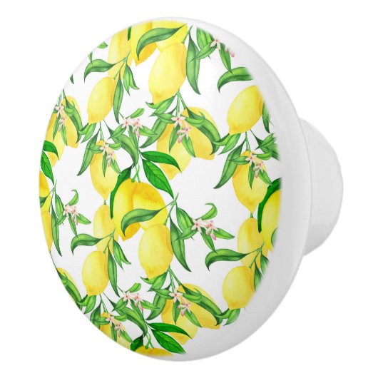 Farmhouse Style Lemons op een vine keramische knop (Rechts)