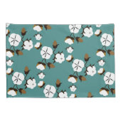 Farmhouse Style Modern Cotton Flowers & Blauwgroen Kussensloop (Achterkant-Rechts)