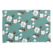 Farmhouse Style Modern Cotton Flowers & Blauwgroen Kussensloop (Voorkant-Rechts)