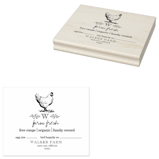 Farmhouse Style Monogram Eieren Kartonnen Stempel (Gestempeld)