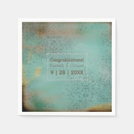 Farmhouse Style Rustic Blauwgroen Lace personalise Servetten