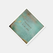 Farmhouse Style Rustic Blauwgroen Lace personalise Servetten (Hoek)