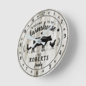 Farmhouse Style Rustin Barn Wood Koe Aangepaste na Ronde Klok (Hoek)