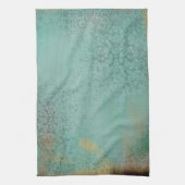 Farmhouse Style Rustisch Antiek Blauwgroen Faux La Theedoek (Verticaal)