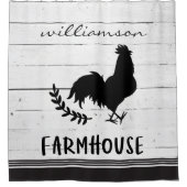 Farmhouse Style Wood Rooster Familienaam Douchegordijn (Voorkant)