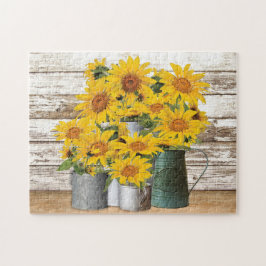 Farmhouse Sunflowers Jigsaw Puzzle Legpuzzel