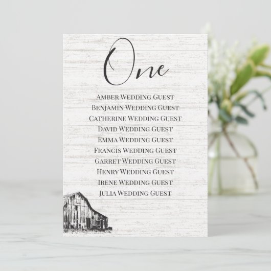 Farmhouse Table Seating Kaart (Staand voorkant)