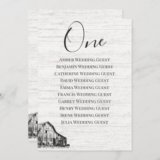 Farmhouse Table Seating Kaart (Voorkant / Achterkant)