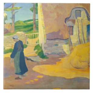 Farmhouse te Le Pouldu, 1890 (olie op doek) Tegeltje