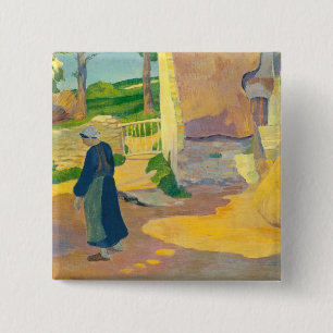 Farmhouse te Le Pouldu, 1890 (olie op doek) Vierkante Button 5,1 Cm