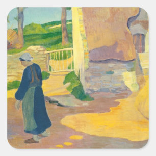 Farmhouse te Le Pouldu, 1890 (olie op doek) Vierkante Sticker