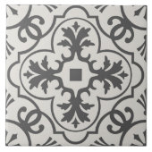 Farmhouse Tegel Pattern - grijs en gebroken wit Tegeltje (Voorkant)