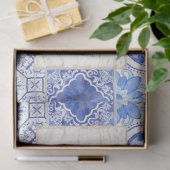 Farmhouse Tile Blue White Familie verzamelt ontkop Tissuepapier (Geschenk)