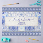 Farmhouse Tile Blue White Familie verzamelt ontkop Tissuepapier (Craft)