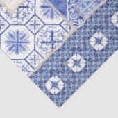 Farmhouse Tile Blue White Familie verzamelt ontkop Tissuepapier (Detail)