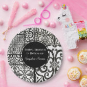 Farmhouse Tile Pattern Black White Vrijgezellenfee Papieren Bordje (Feest)