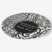 Farmhouse Tile Pattern Black White Vrijgezellenfee Papieren Bordje (Gekanteld)