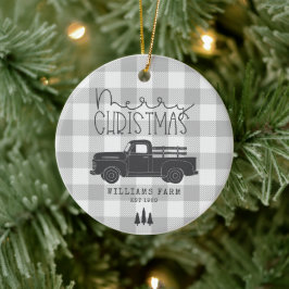 Farmhouse  Truck Family Name & Year EST Keramisch Ornament