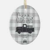 Farmhouse  Truck Family Name & Year EST Keramisch Ornament (Rechts)