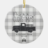 Farmhouse Truck Family Name & Year EST Keramisch Ornament (Voorkant)