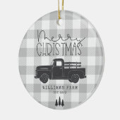 Farmhouse Truck Family Name & Year EST Keramisch Ornament (Links)