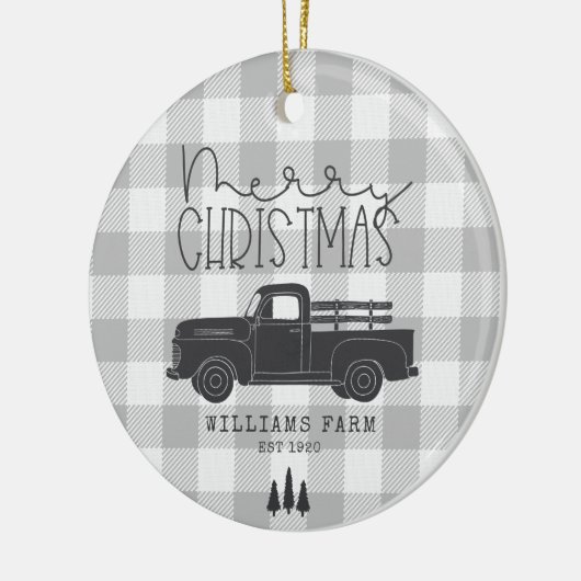 Farmhouse Truck Family Name & Year EST Keramisch Ornament (Links)