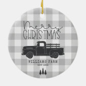 Farmhouse Truck Family Name & Year EST Keramisch Ornament (Achterkant)