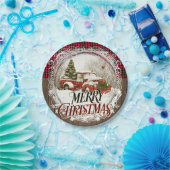 Farmhouse Truck Rustin Country Kerstmis Papieren Bordje (Feest)