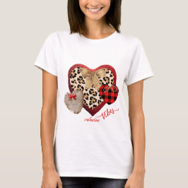 Farmhouse Valentijn Hearts Pset Cheetah Burlap T-shirt