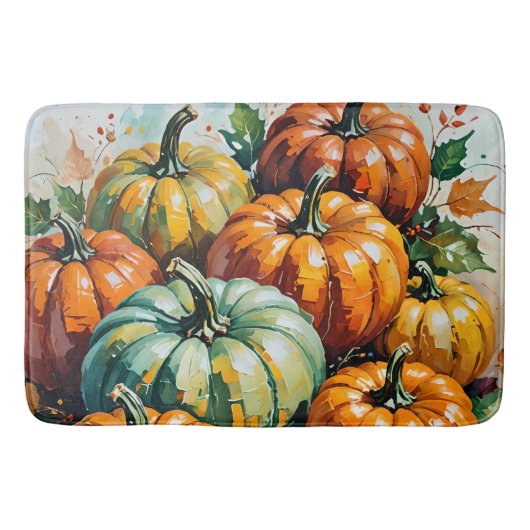 Farmhouse Vintage Pumpkins, Fall Pumpkin Harvest,  Badmat (Voorkant)