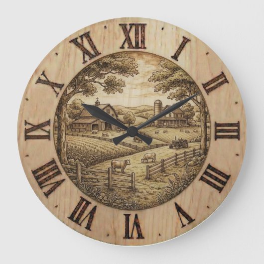 Farmhouse Wall Clock Grote Klok (Voorkant)
