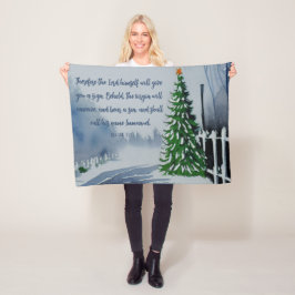 Farmhouse Waterverf kerstgeschriften Fleece Deken