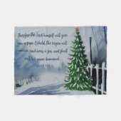 Farmhouse Waterverf kerstgeschriften Fleece Deken (Voorkant (Horizontaal))