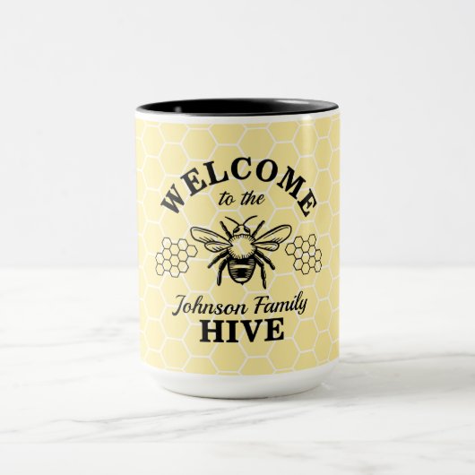 Farmhouse Welkom bij onze bijenkoffieMok Mok (Midden)