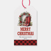 Farmhouse Western Christmas tag with spurs detail Cadeaulabel (Achterkant)