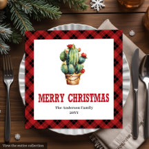 Farmhouse Western Plaid Holiday Paper Napkins