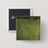 Farmhouse with Birch Trees, 1900 Vierkante Button 5,1 Cm (Voorkant /achterkant)