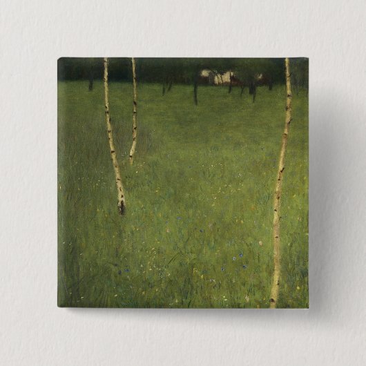 Farmhouse with Birch Trees, 1900 Vierkante Button 5,1 Cm (Voorkant)