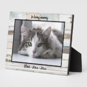 Farmhouse Wood Cat Memorial Photo Keepomwille Plaq Fotoplaat (Zijkant)