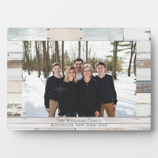 Farmhouse Wood Persoonlijke naam Foto Plaque Fotoplaat (voorkant)