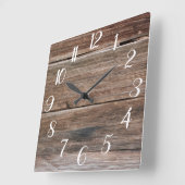 Farmhouse Wood Print Clock Vierkante Klok (Hoek)