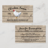 Farmhouse Wooden Rustic Chicken Visitekaartje (Voorkant / Achterkant)