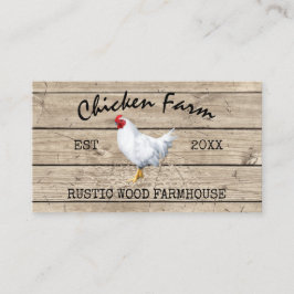 Farmhouse Wooden Rustic Chicken Visitekaartje