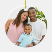 Farmhouse Woodsy Stocking New Baby Family of Three Keramisch Ornament (Achterkant)